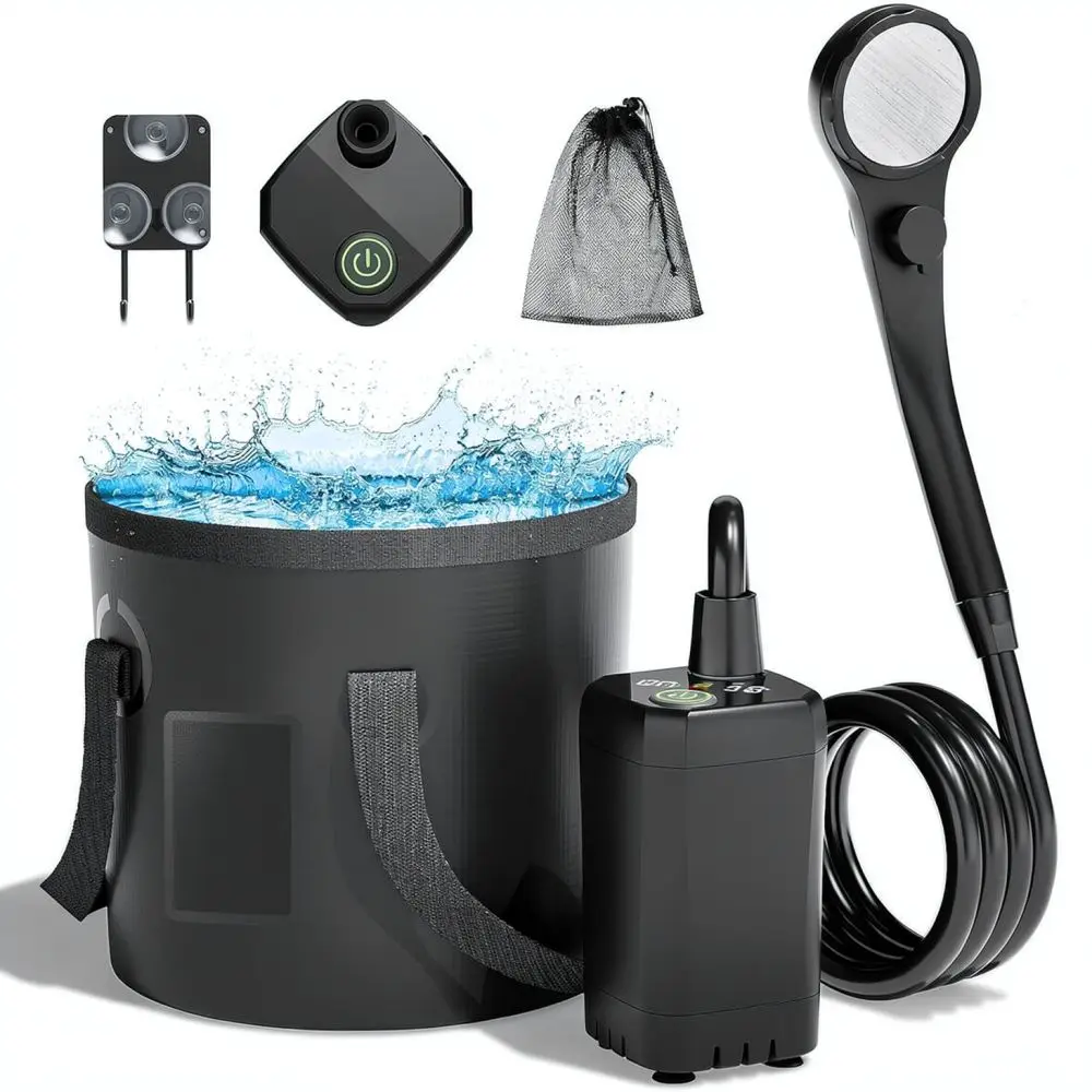 Portable Outdoor Shower Pump Electric Camping Sprayer Rechargeable For Hiking Beach Washing Water Flow Adjustable Tool