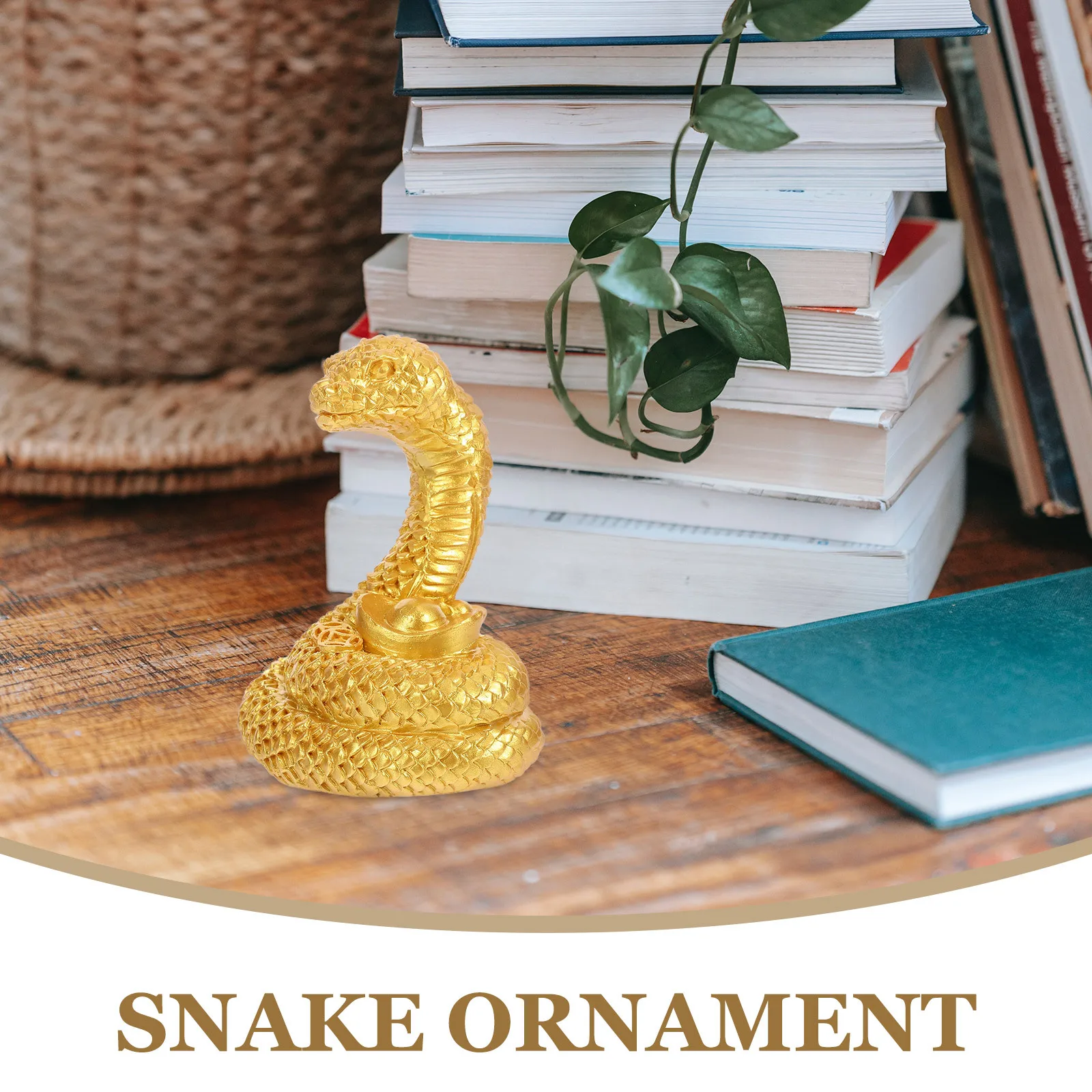 

Chinese Style Resin Snake Statue Realistic Sculpture Delicate Desktop Decoration Garden Bonsai Resin Craft Animal Ornament