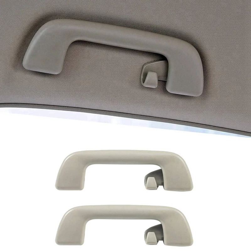 8Pcs Car Inner Roof Armrest Ceiling Pull Handle Door Safety Handle With Hook 74610-52020 For Toyota Corolla Light Grey