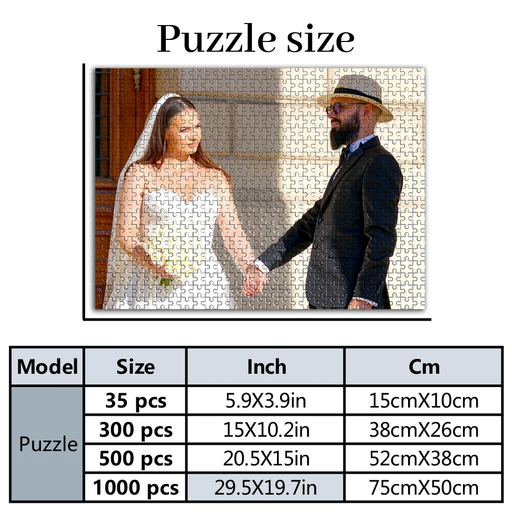 35/300/500/1000pcs Personalized Custom Photo Puzzle wedding photos Parent-Child Interactive Diy Assemble Game Toy