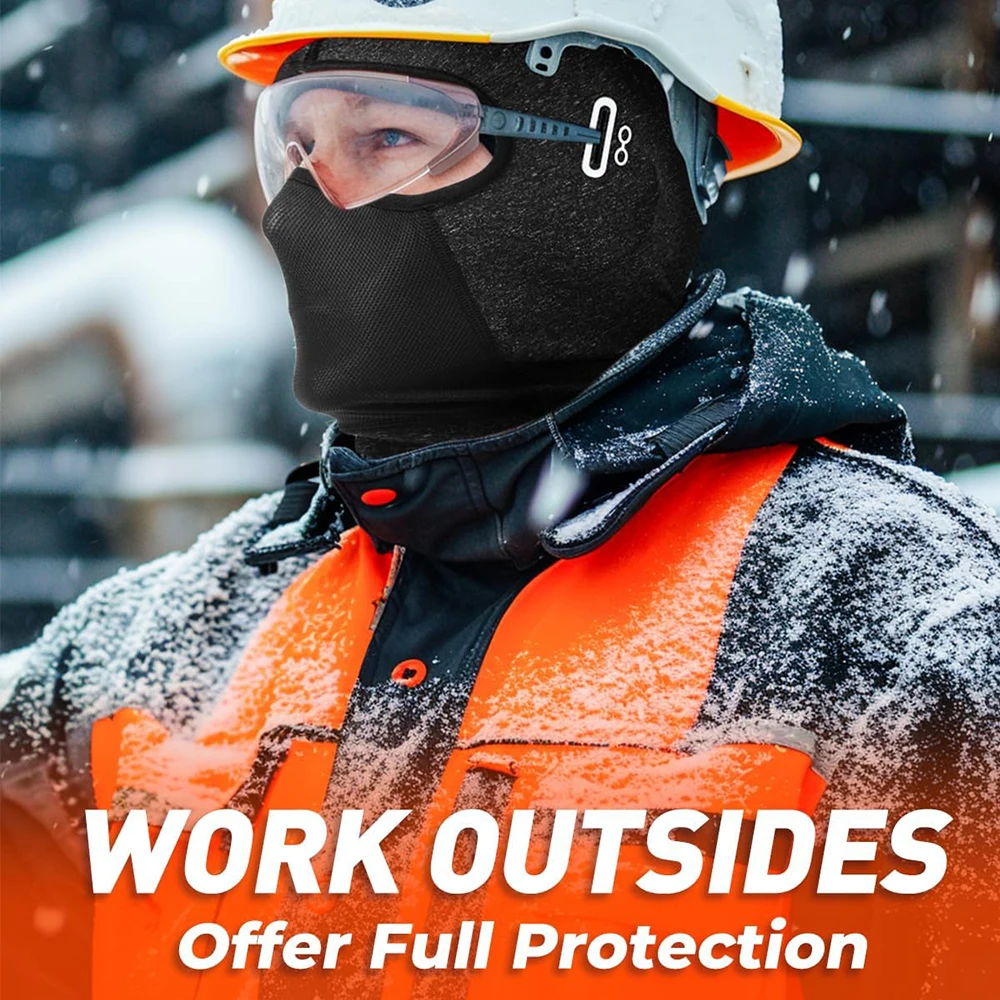 Passamontagna termico Maschera da sci Copertura per il viso in pile antivento per la stagione fredda Motociclismo Sci Snowboard Lavoro all'aperto