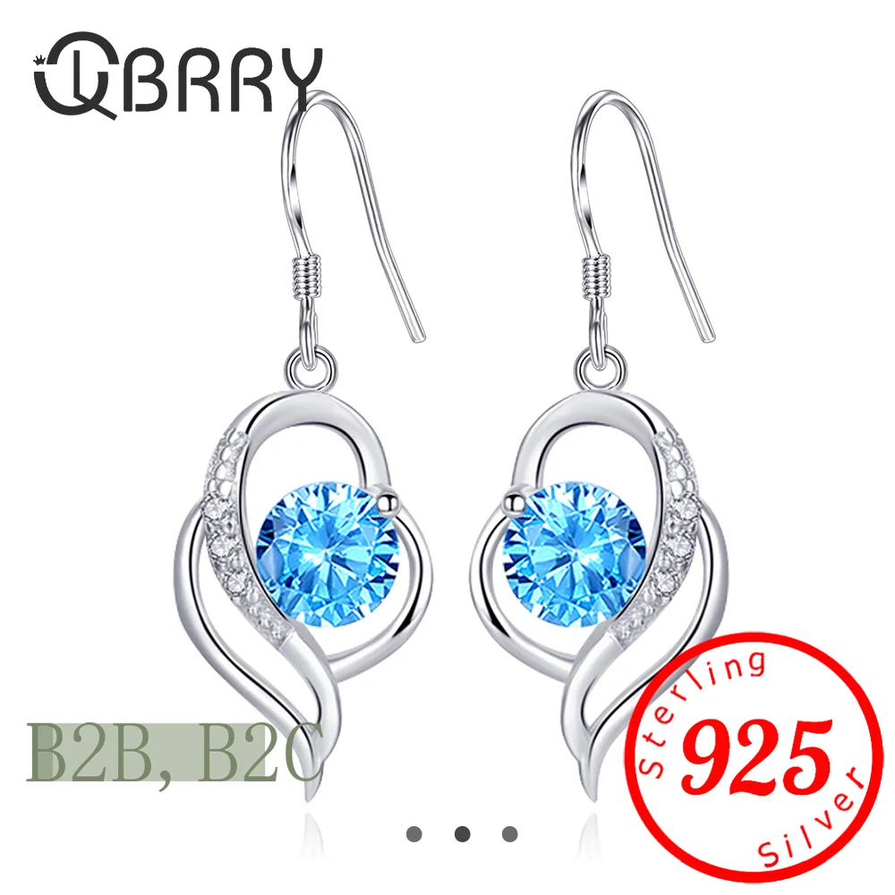 

Zircon Water Drop Earrings for Women Silver Color Long Dangle Hanging Earring Female Fashion Ear Jewelry Brincos Jewelry Gifts