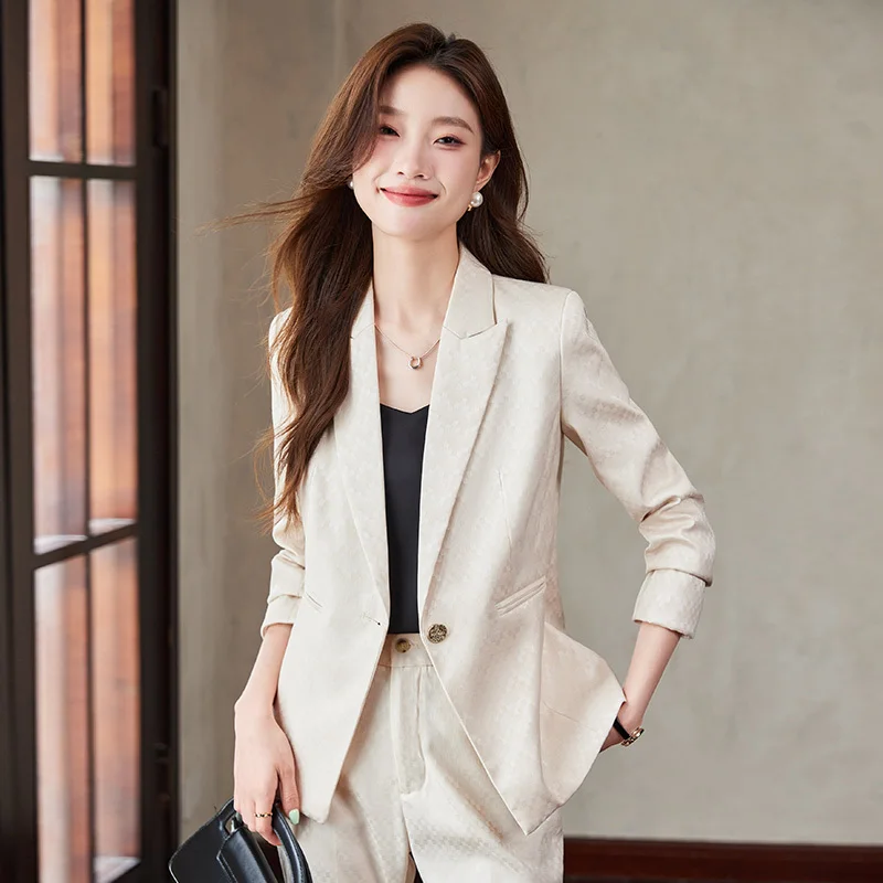 

High Quality Fabric Formal Pantsuits for Women Professional Business Office Work Wear with Pants and Jackets Coat Blazers Set