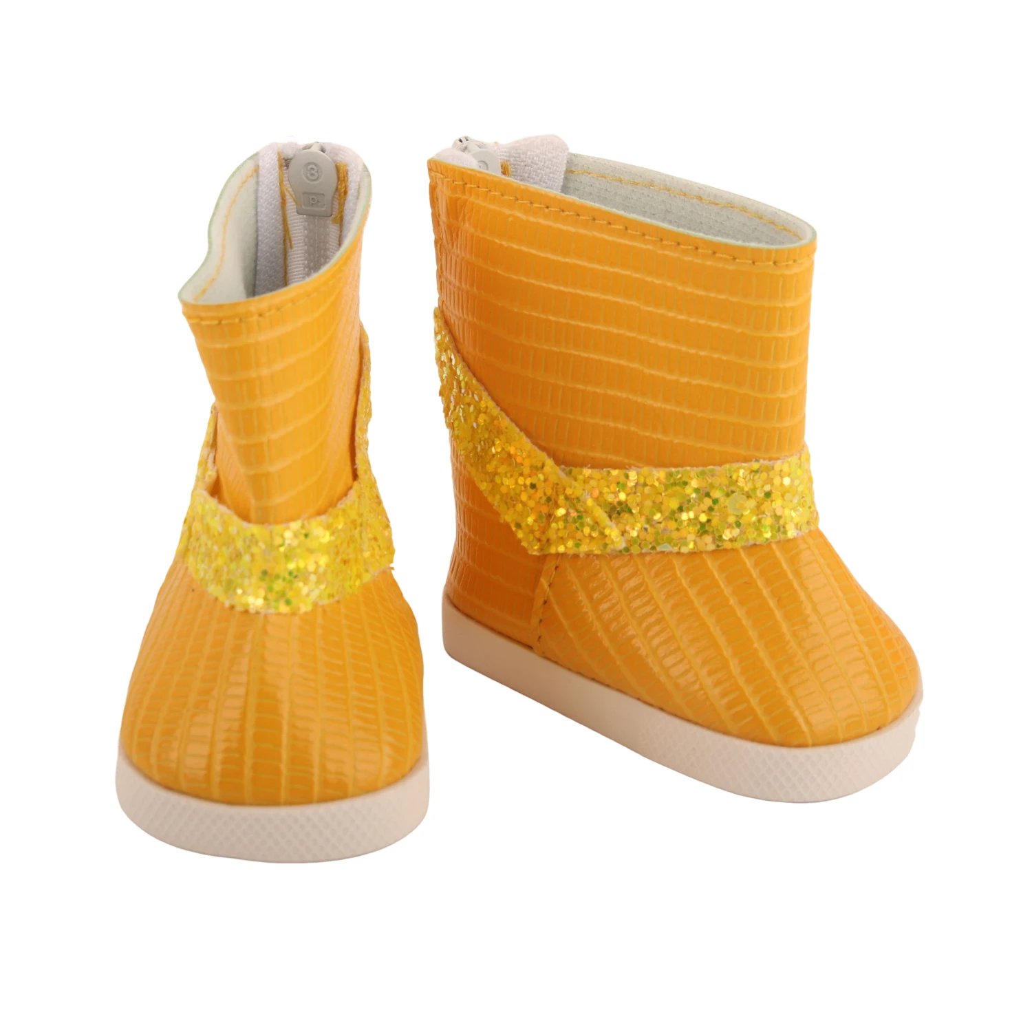 7cm Leather Doll Boots For American 18 Inch Girl Doll Striped Sequin Shoes Accessories Fit 43cm Baby New Born&OG,My Life Dolls