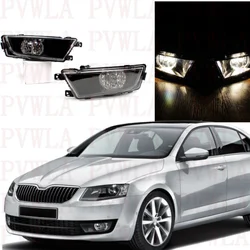 Pair Front Bumper Fog Lights Lamp With Halogen Bulbs 5E0941701 5E0941702 For Skoda Octavia A7 2013 2014 2015 2016 2017