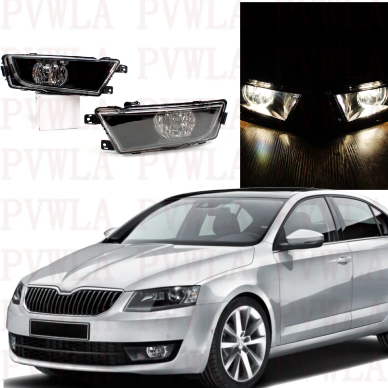 Para świateł przeciwmgielnych przedniego zderzaka z żarówki halogenowe 5 e0941701 5 e0941702 dla Skoda Octavia A7 2013 2014 2015 2016 2017