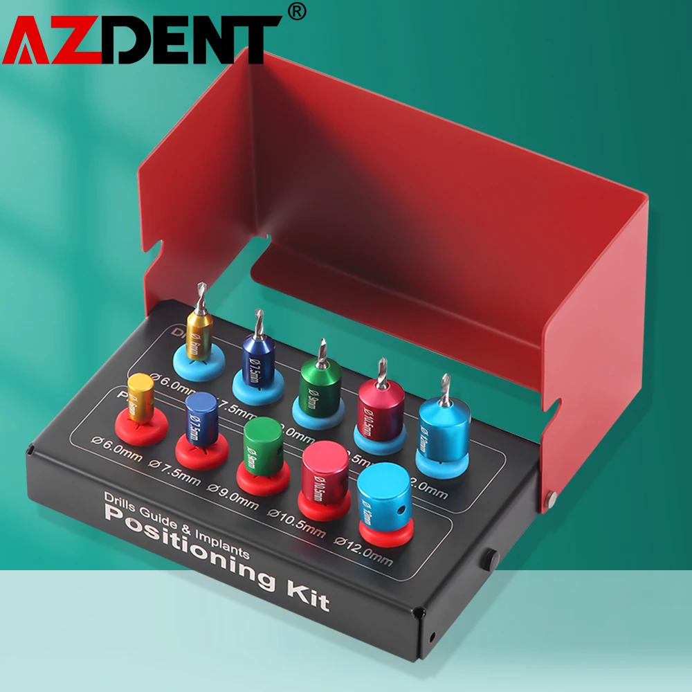 Azdent Dental Implant Tools Dental Drill Guide and Implant Positioning Kit Metal Implant Surgery Kit Dentistry Instrument