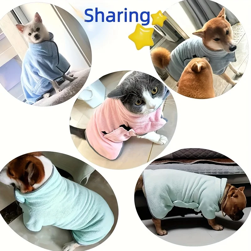 1pc Dog Absorbent Bath Towel, Pet Cooling Absorbent Bathrobe, Bath Towel For Pet Cleaning, Dog Pet Wash Towel