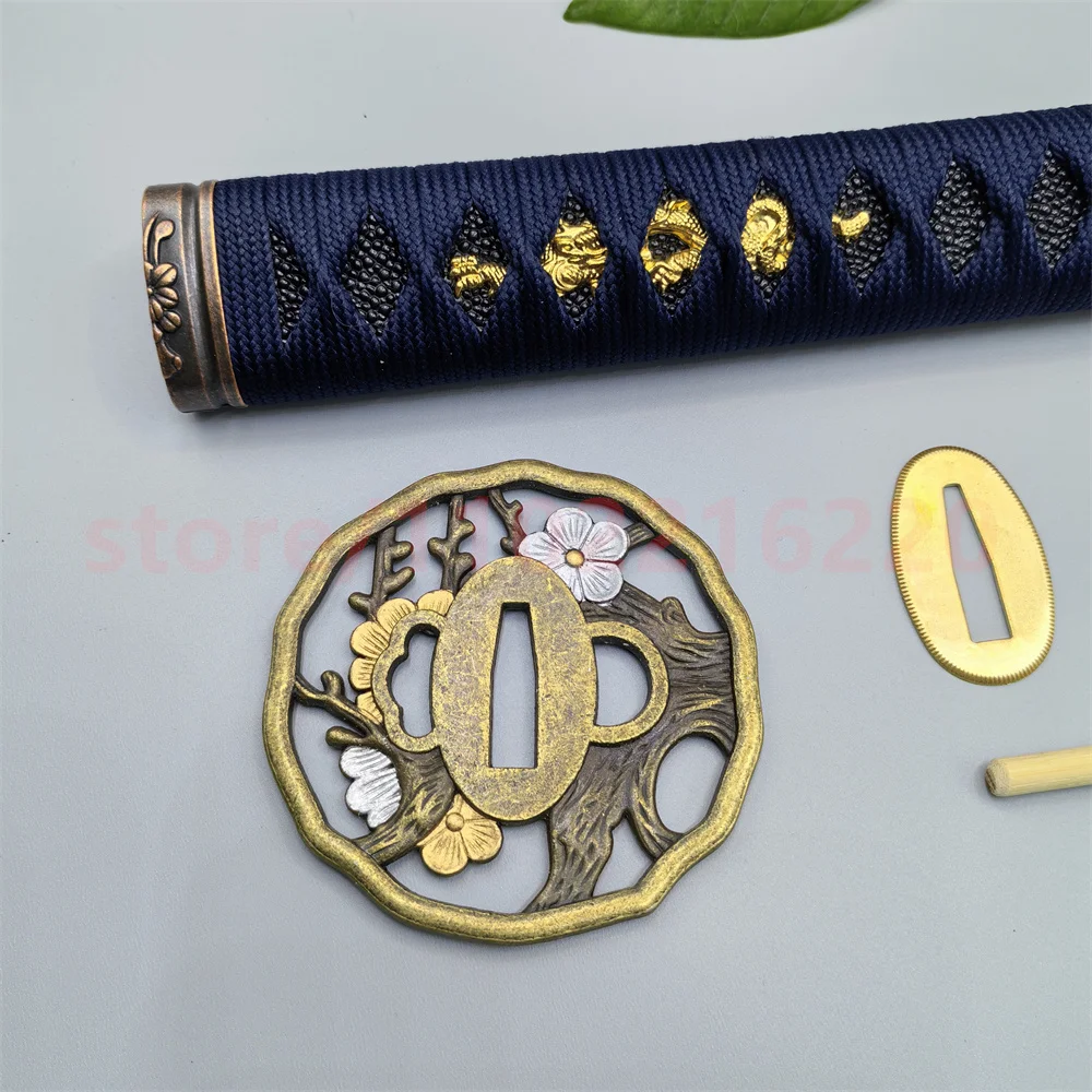 Tsuka Handle Hilt Alloy Guard Tsuba Handguard Brass Habaki Seppa For Japan Real Japanese Samurai Katana Sword Fittings Accessory