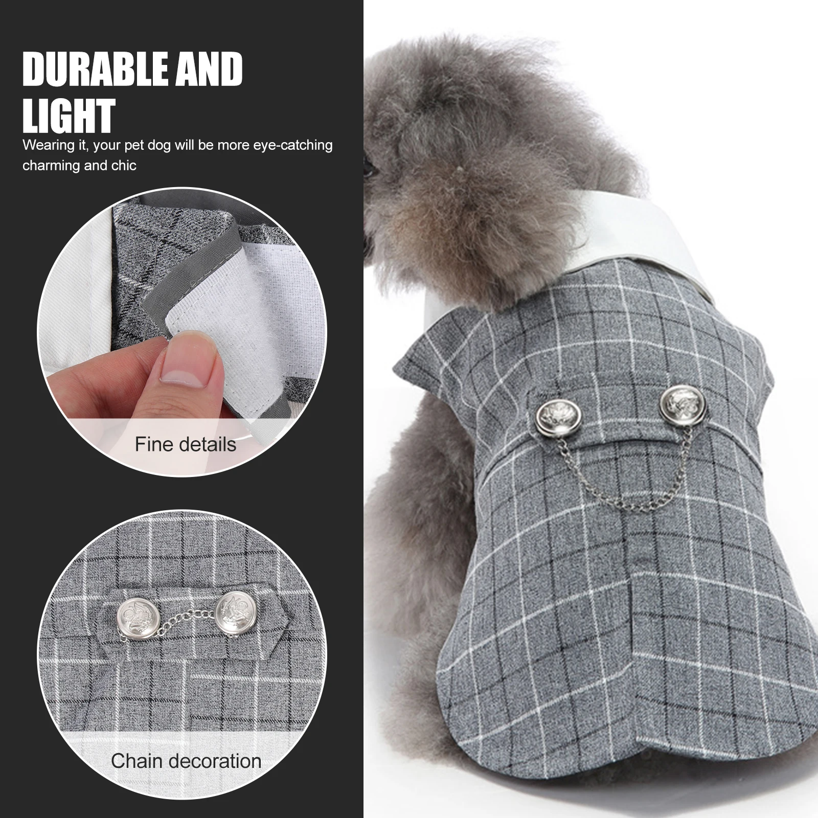 

Dog Formal Tuxedo Elegant Wedding Suit Comfortable Lightweight Vintage Style Pet Clothing Dog Clothes Pet Clothes