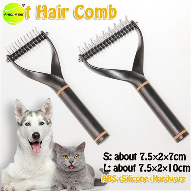 Dog Hair Removal Comb Fur Care Brush Cat Comb Grooming Shedding Trimmer Tools Double Sided Hair Cutter Pet Supplies