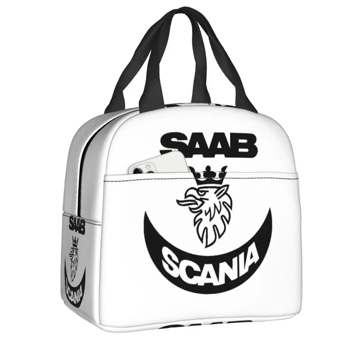 Custom Sweden Saabs Scanias Automobile Car Insulated Lunch Bag for Women Resuable Cooler Thermal  Box Office Picnic Travel