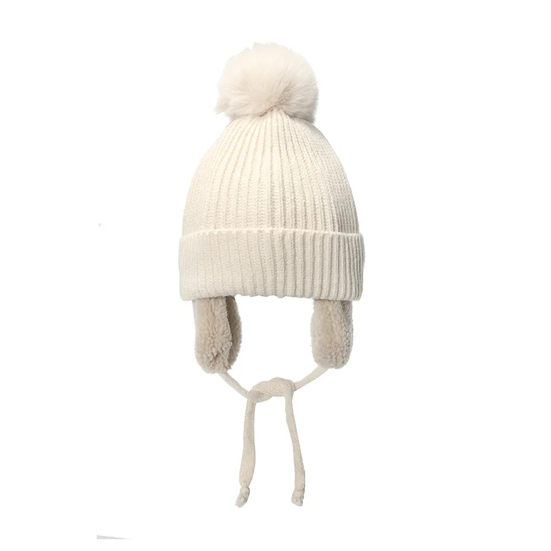 1 2 3 4 Years Old Boys Girls Children Beanie Knitted Warm Caps Winter Snow Bonnets with Ear-flap Kids Cartoon Hats