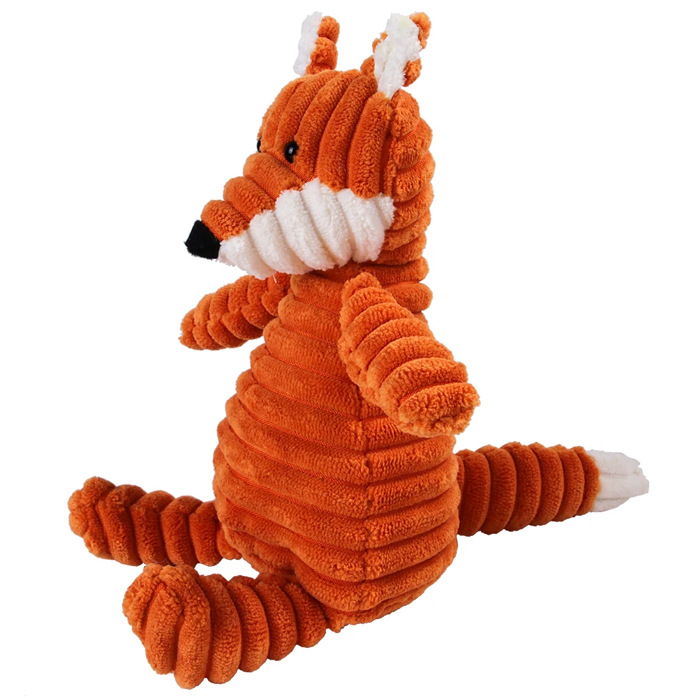 Dog Corduroy Toys  Animal Shape Plush  Squeaky Chew Bite Resistant Toy Pets Accessories Supplies  for Small Large Dogs