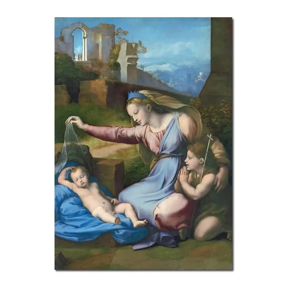 

modern colorful paintings Madonna with a Blue Diadem by Raphael sanzio High Quality Hand painted