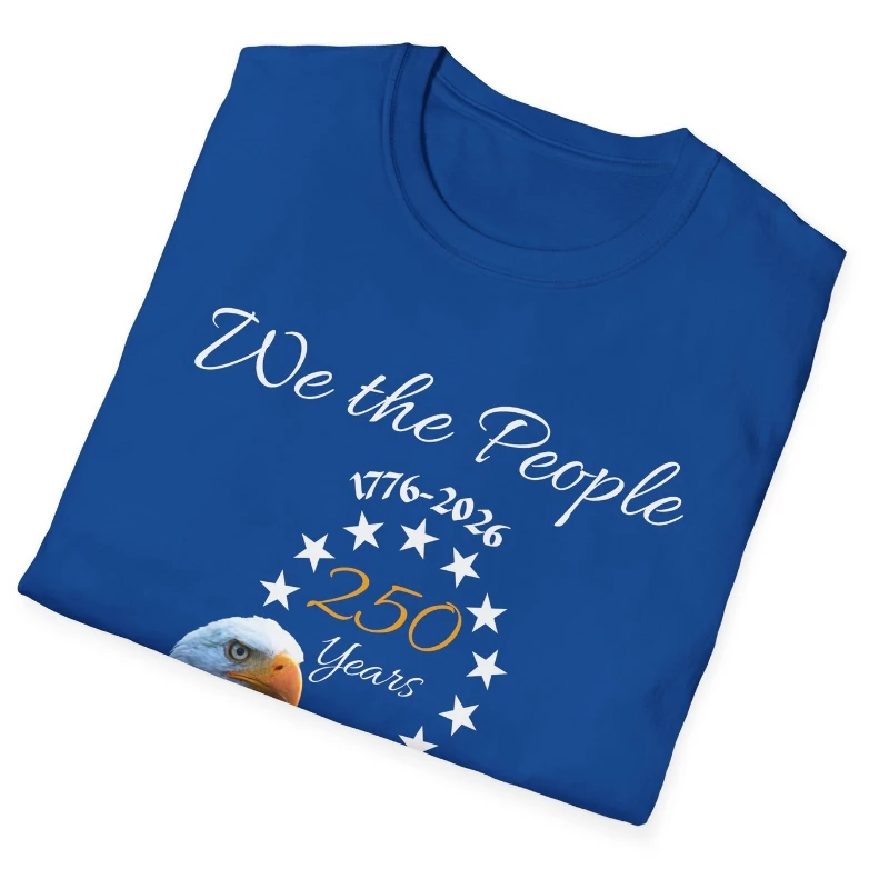 تي شيرت وطني نحن الناس أصلع النسر 250 سنة للجنسين تي شيرت 1776-2026 قطنية عالية الجودة جميع المواسم موضة عادية لينة مريحة #2