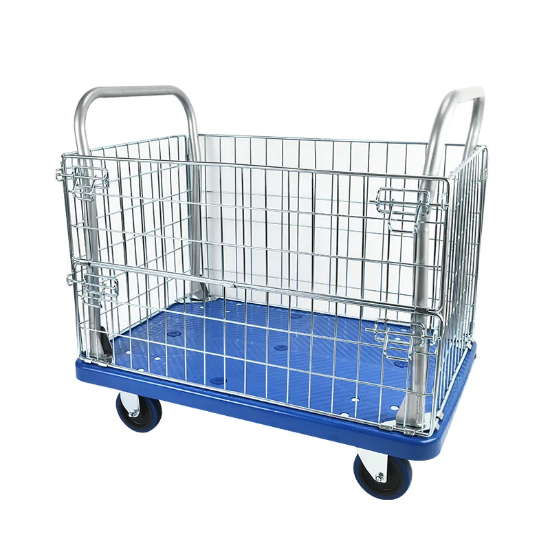

trolley with fence to pull goods trolley, guardrail warehouse fence turnover truck
