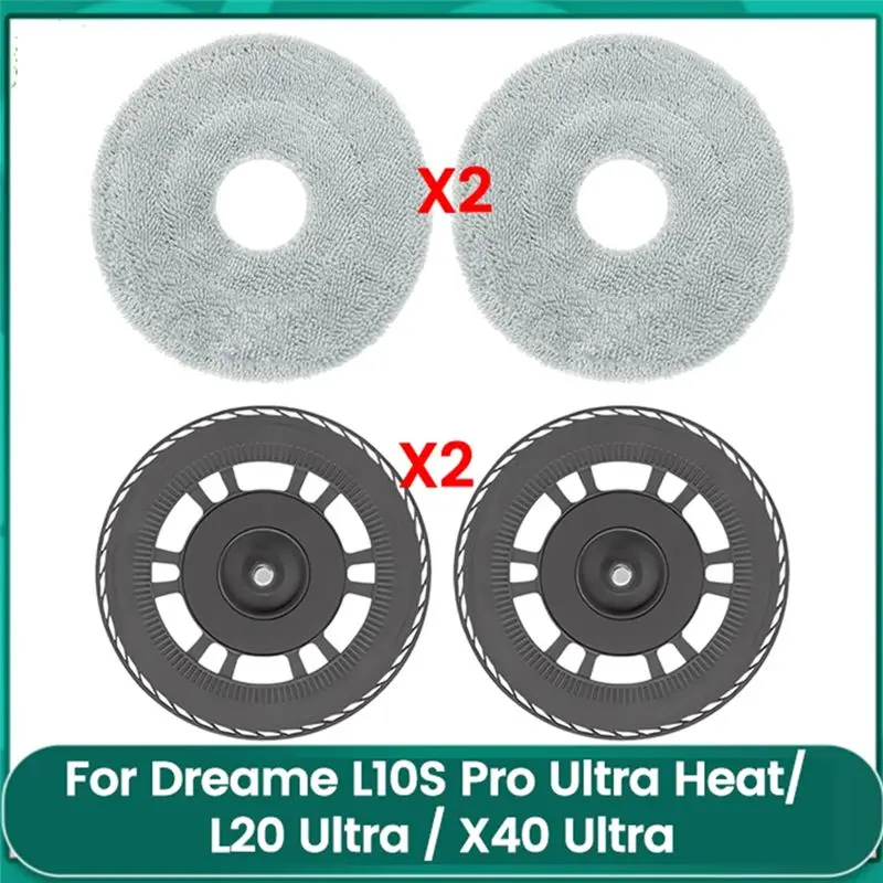 AEE2-Replacement Mop Plates Pads For Dreame L10S Pro Ultra Heat, L20 Ultra, X40 Ultra Robot Vacuum Cleaner Parts