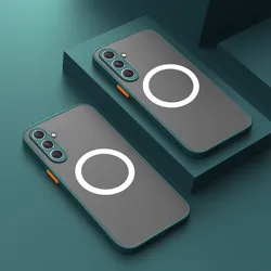 Case for Samsung Galaxy S24FE S24 S23 FE S23FE S24FE S23 S24 Plus Ultra A15 A55 A35 A54 A25 Shockproof Magnetic Armor Matte Case