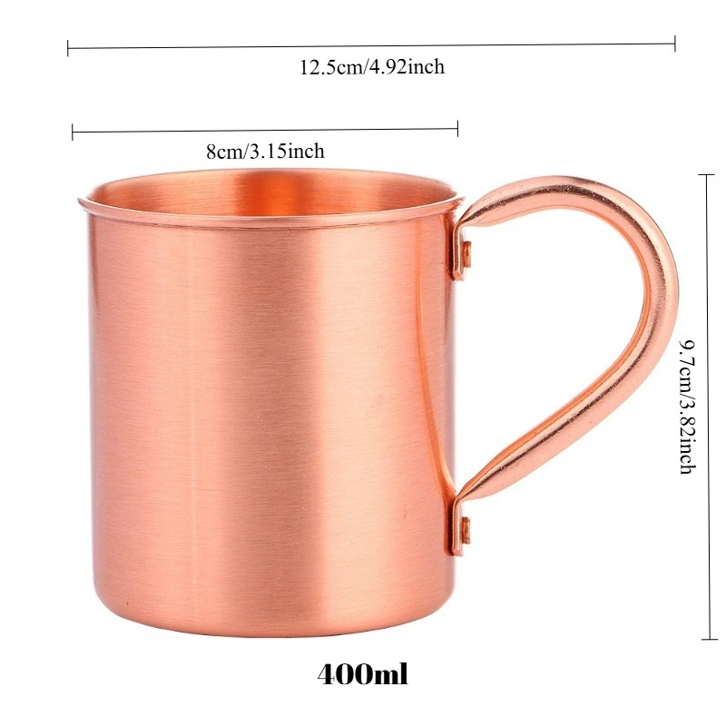 2026 New Luxury Smooth Sanding Pure Copper Cup Handmade Hammer Texture Copper Mule Wine Mugs Beer Cocktail Milk Drinkware Mugs