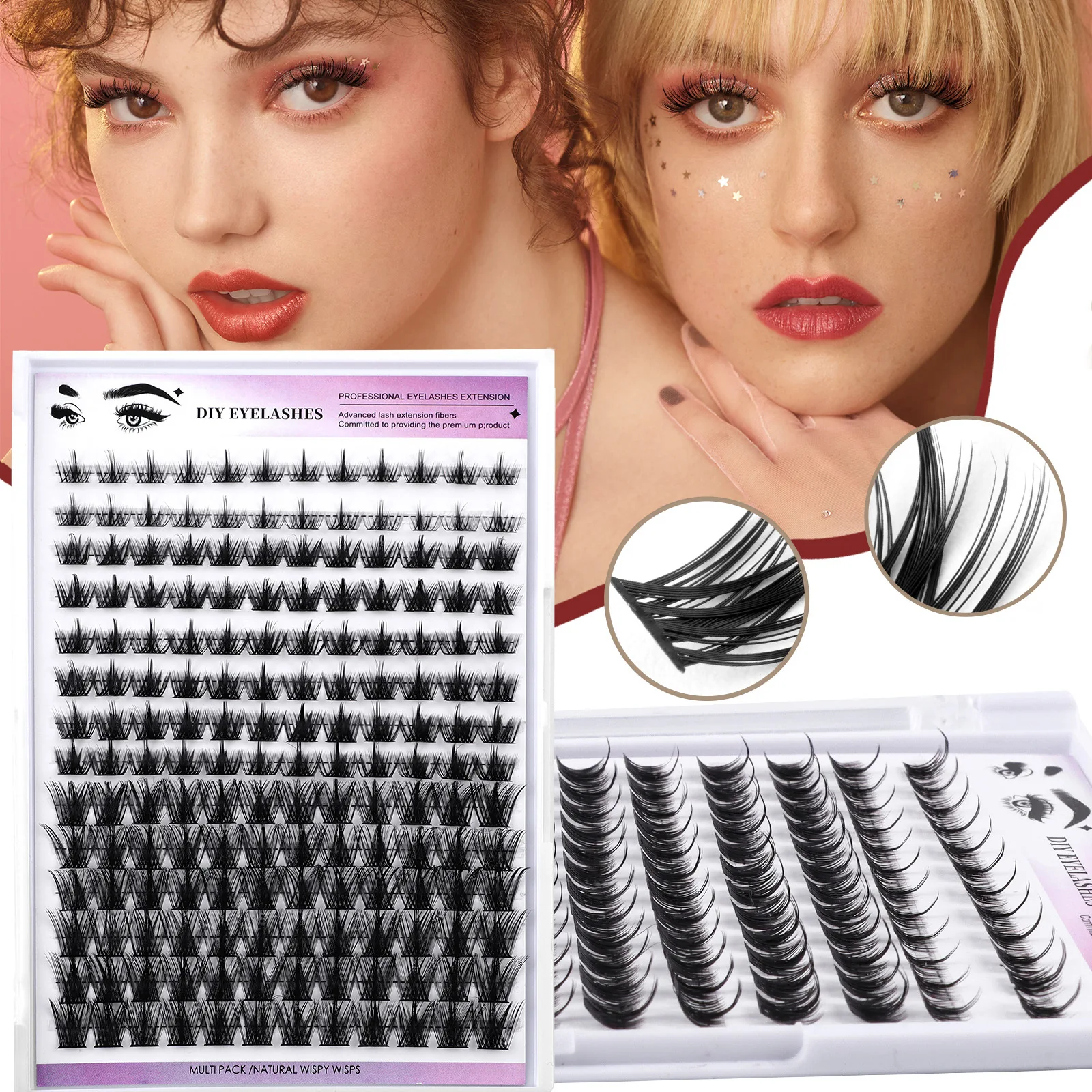 New DIY Segmented Eyelash False Eyelash Set with 168 Clusters of 8-16mm Single Cluster Hair Glue Water Eye Eyelash Set