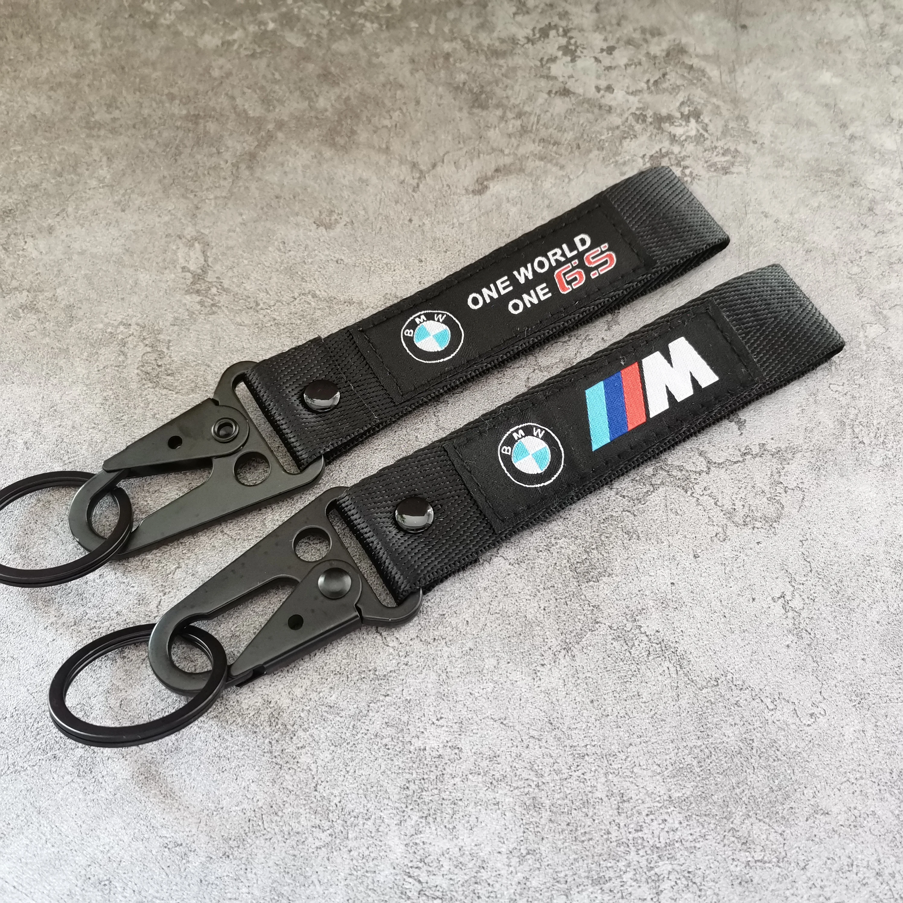 BMW GS M Keychain Nylon Wristband Woven Logo Black Lanyard for motorcycle keyring accessories Fashion Gift