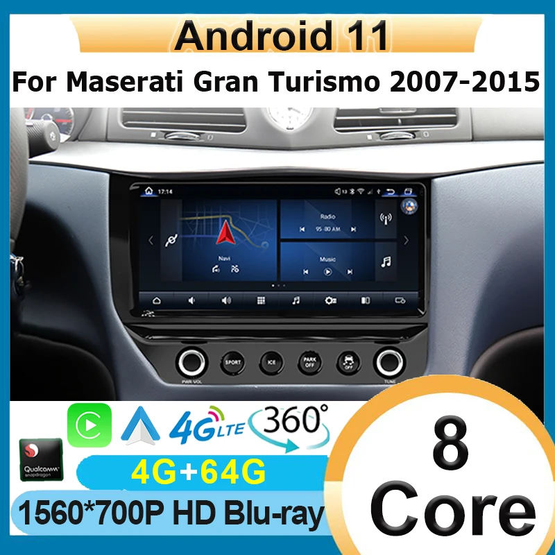 

10.1" Qualcomm Android 11 Car Multimedia Player for Maserati GT GranTurismo 2007-2015 Stereo Receiver Radio with 4G Carplay Auto