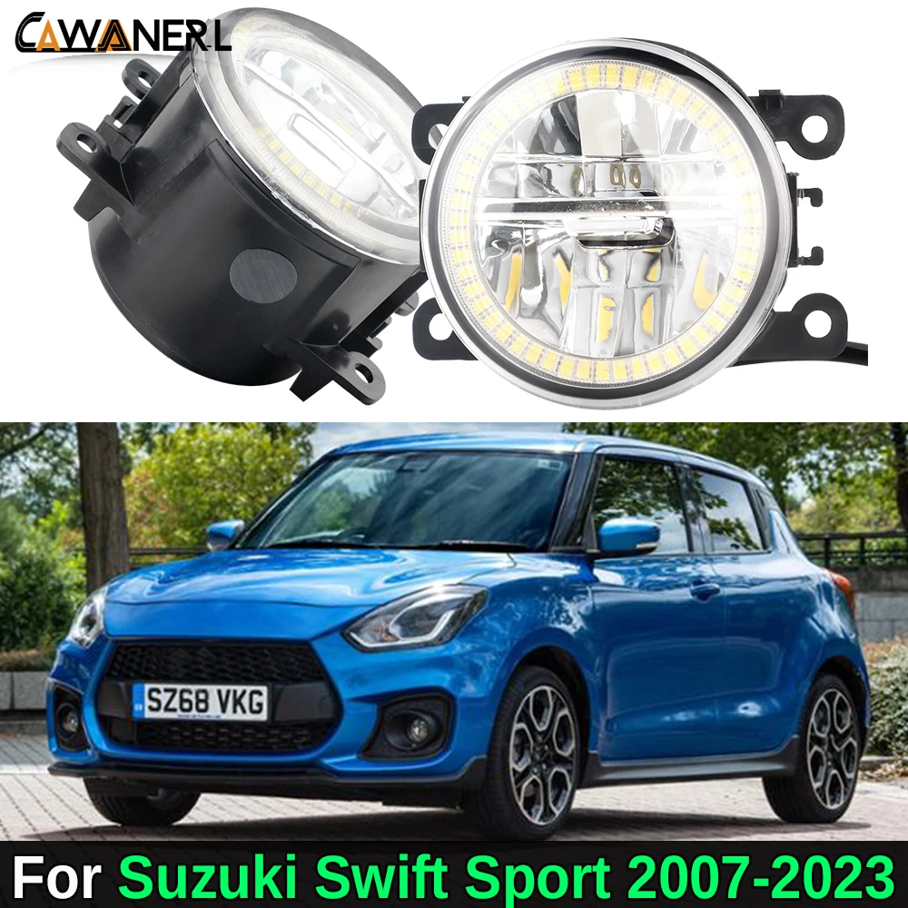 2 X 30W LED Angel Eye Fog Light Daylight For Suzuki Swift Sport 2007-2023 Car Front Bumper Fog Daytime Running Lamp H11 12V