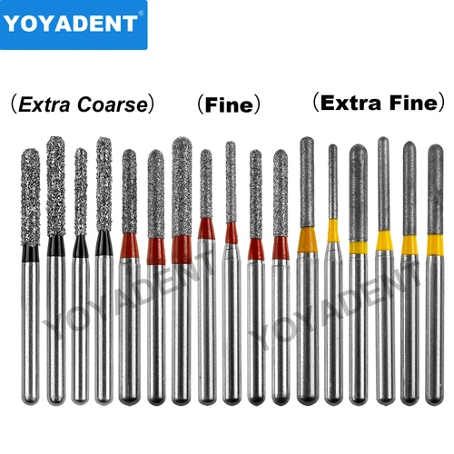 Imagen 2 del producto Fresas dentales de diamante tipo SR, taladros de odontología, fresas dentales para pieza de mano de alta velocidad, herramientas de dentista Dia.1.6mm, 10 unidades por paquete