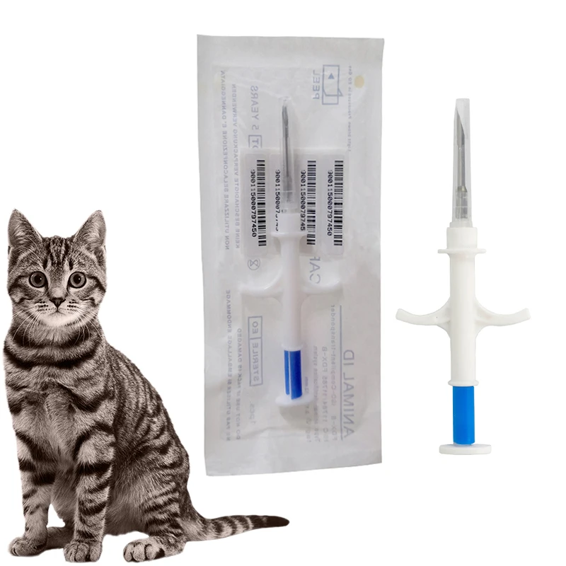 60PCS Animal Microchip Syringe 1.25*7mm FDX-B Animal Mini Glass Chip RFID Microchip Injection for Cat and Dog