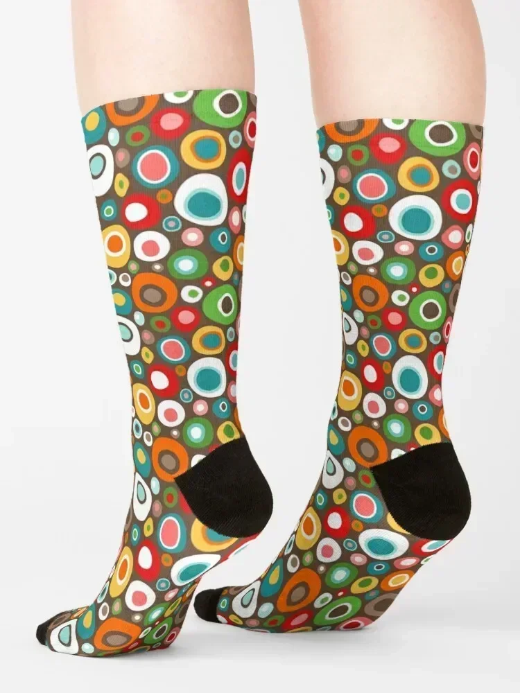 Colorful Mid Century Modern Geometric Abstract Socks winter thermal Non-slip bright garter Toe sports Ladies Socks Men's