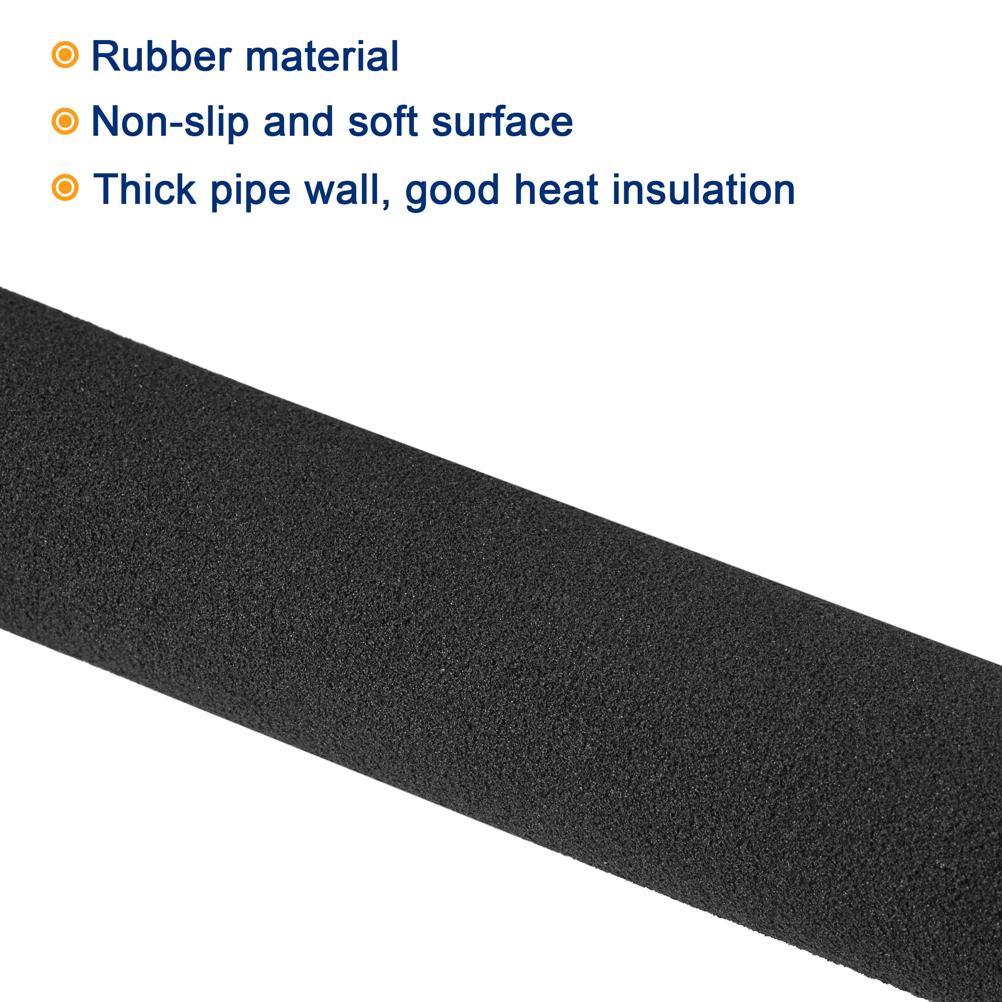 Uxcell Busa Pegangan Tubing Pegangan 0.7 "ID 3/16" Dinding Tebal 11.6 "Hitam Non-slip untuk Kebugaran, Alat Pegangan Mendukung 4 Pak
