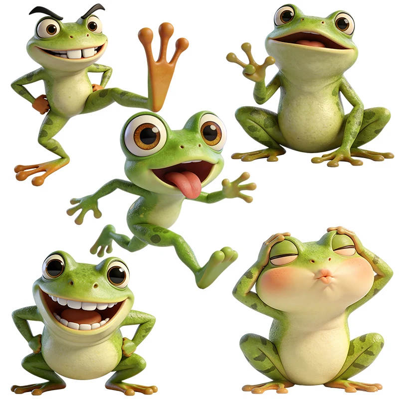 Three Ratels CD357 Funny Frog Cartoon Wall Stickers for Home Decor Children's Rooms decals Computer Decals Car Stickers