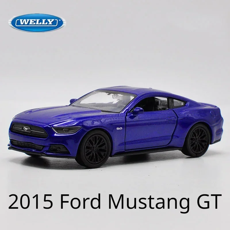 

Модель спортивного автомобиля WELLY 1:36 2015 Ford Mustang GT из сплава, модель литая металлическая игрушечная машинка, Коллекционная модель автомобиля, подарок для детей