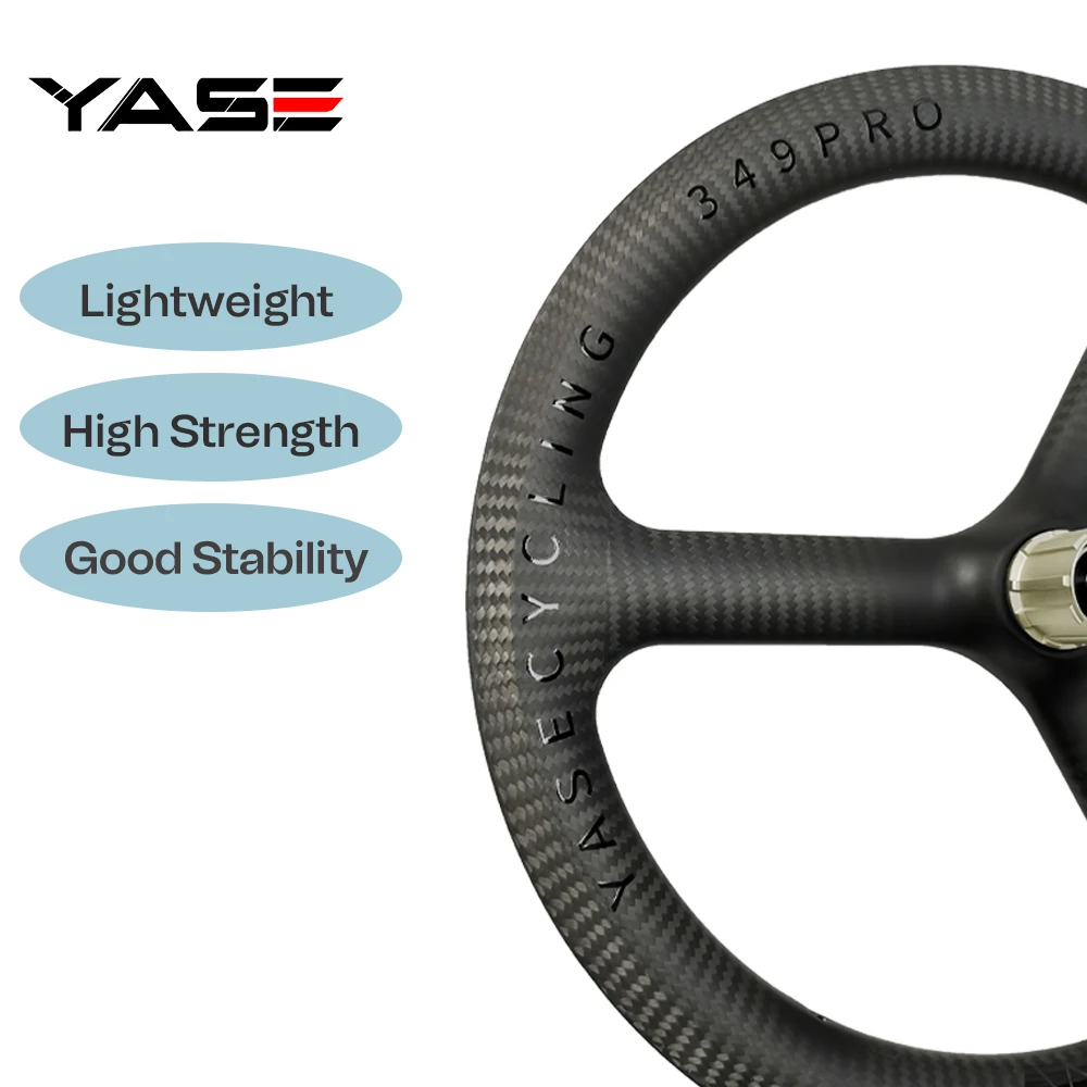 YASE 16inch 349 3 spokes carbon wheels V brake 3/7 speed 950g brompton bicycle carbon wheelset 74/112mm