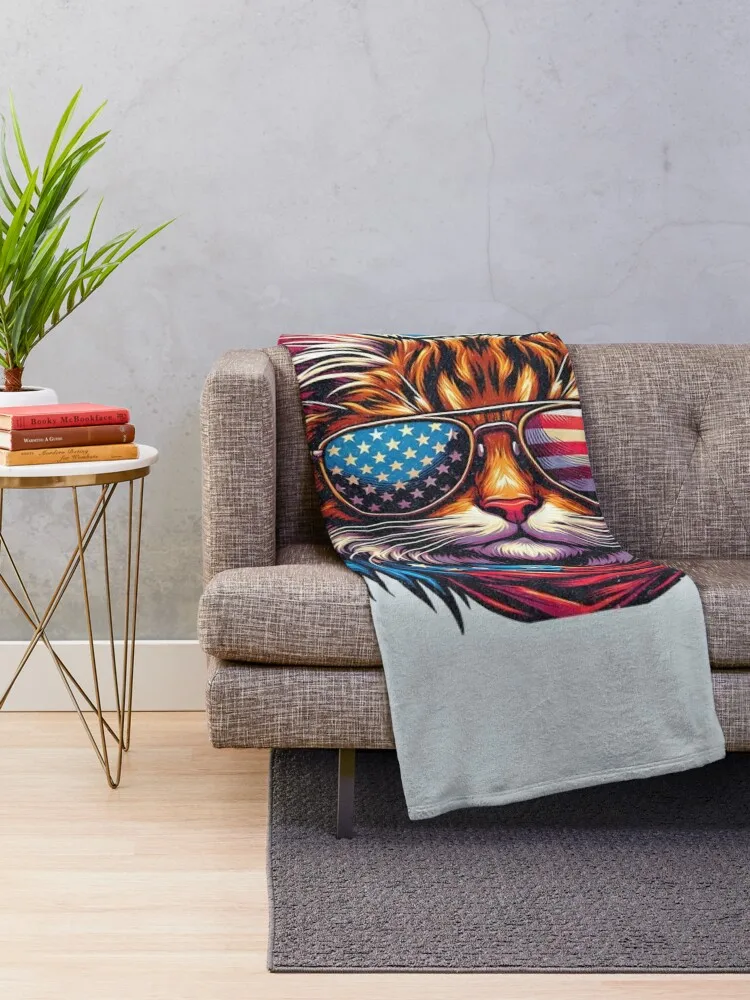 Kamala Harris for President 2024, Funny Cat Graphic Throw Blanket Sofa Plaid on the sofa Blankets