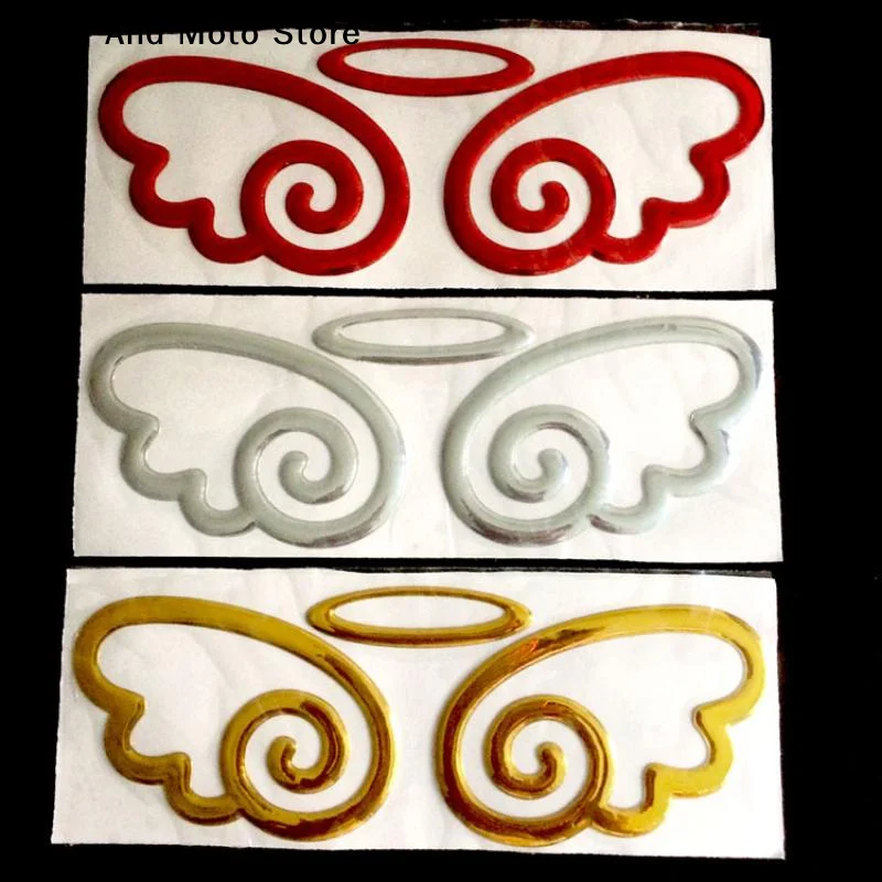 【CMO】1/5Pcs Rear Car External Modification Accessories PVC 3D Angel Wings Personalized Car Label Decoration