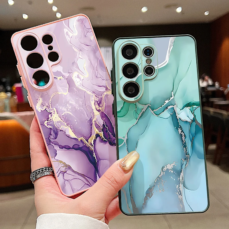 Marmormuster Magnetische Handyhülle für Samsung Galaxy A17 A56 A37 A16 A55 A15 A36 A55 A35 5G S26 S25 Ultra Edge S24 S23 FE Cover