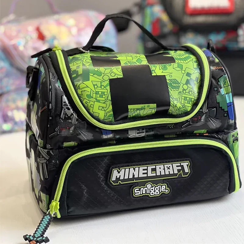 Smiggle Minecraft School Bag Student Stationery Pencil Case Lunch Bag Wallet Handcart Australian Backpack Water Cup Student Gift