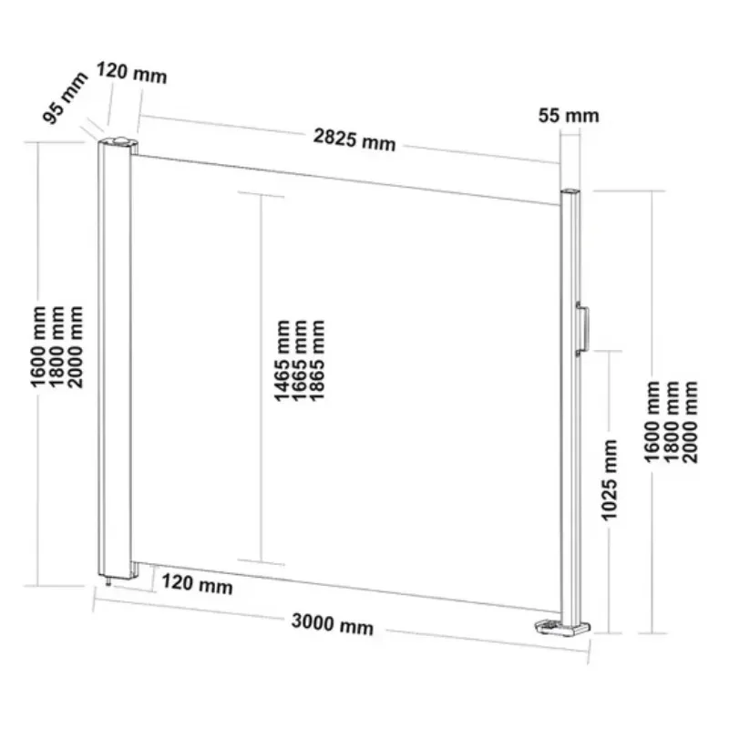Factory Made Removable Privacy Separator Double Sided Retractable Awning Awning Folding Outdoor Professional Modern Awning