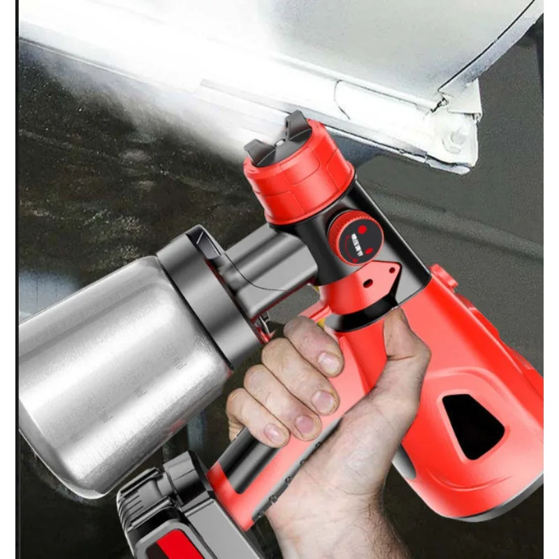 آلة رش الطلاء الكهربائية المنزلية الصغيرة بطارية ليثيوم عالية الانحلال رذاذ وعاء اللاتكس الطلاء قطعة أثرية