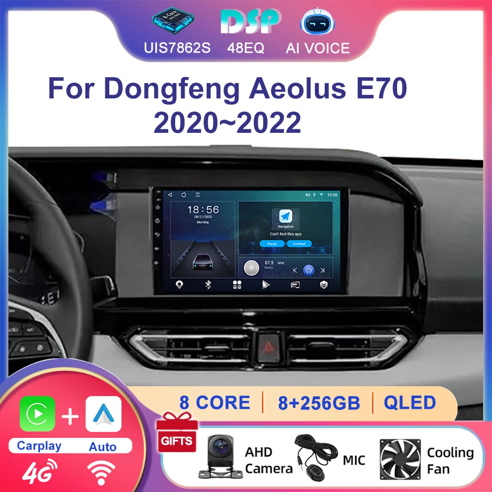 

9 Inch 4+64GB 6 +128Gb Android Car Radio IPS Screen Car Player Carplay Stereo Gps Navigation for Dongfeng Fengshen E70 2020~2022