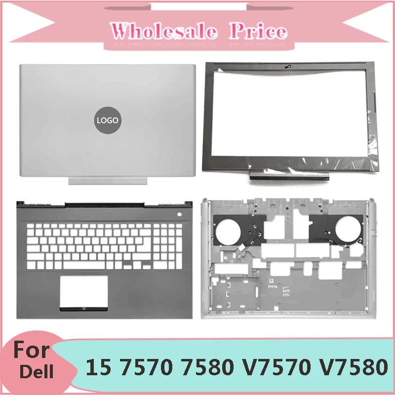 

New For Dell Vostro 15 7570 7580 V7570 V7580 Laptop LCD Back Cover Front Bezel Upper Palmrest Bottom Base Case Keyboard Hinges