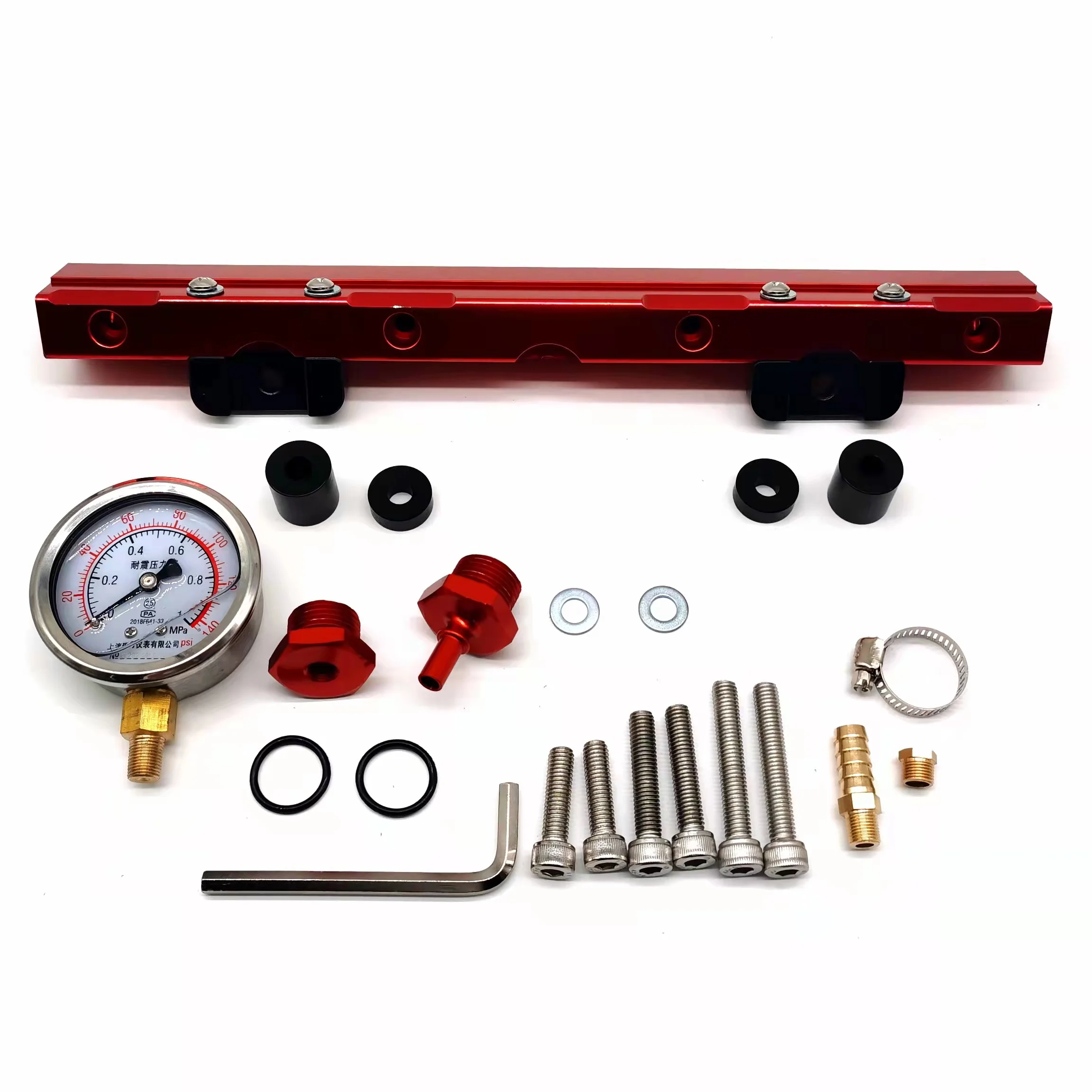 For Yamaha 1.8L High Flow Billet Fuel Rail – SVHO / SHO / HO – Supports 500+ HP – Red, Black, Silver – Complete Kit
