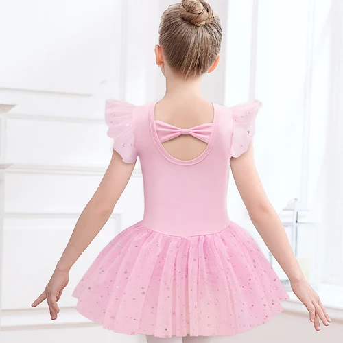 Imagen 2 del producto Leotardos de baile para niñas, vestido de Ballet, tutú brillante, falda, leotardo, mono de gimnasia, ropa de Ballet, disfraz de escenario actuación