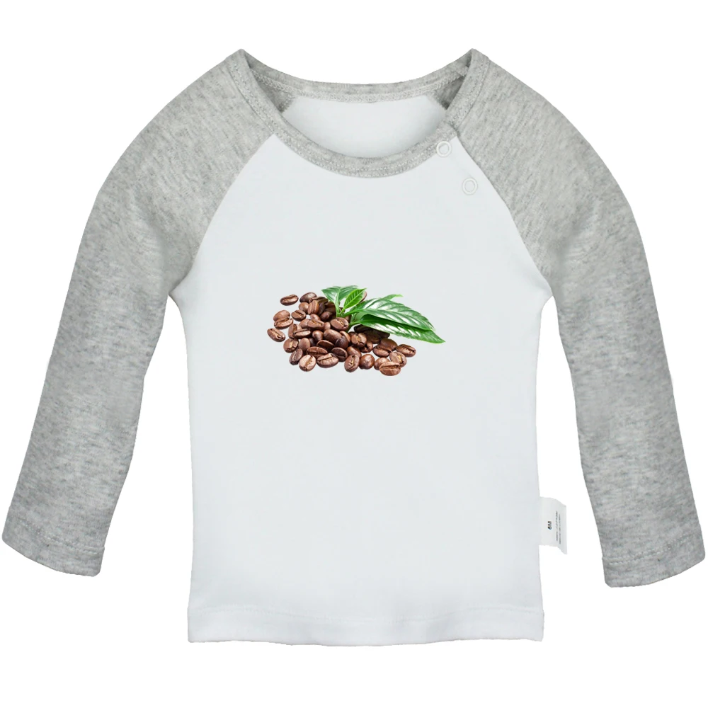 

iDzn New Nut Cacao Printed Graphic Cute Baby T-shirts Kids Long Sleeves Tees 0-12M Infant T shirt Boys Girls Tops Clothes