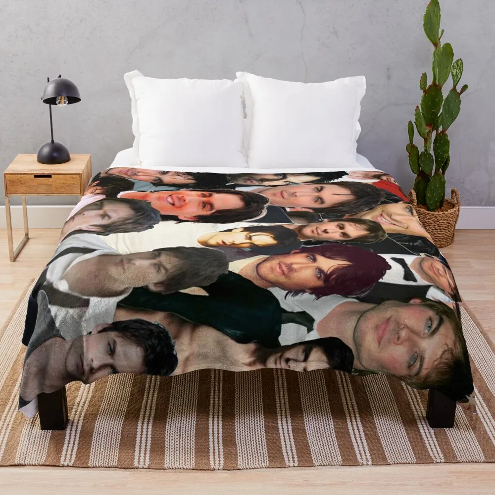 Ian Somerhalder Photo Collage Throw Blanket Beautifuls Multi-Purpose Single Camping Blankets