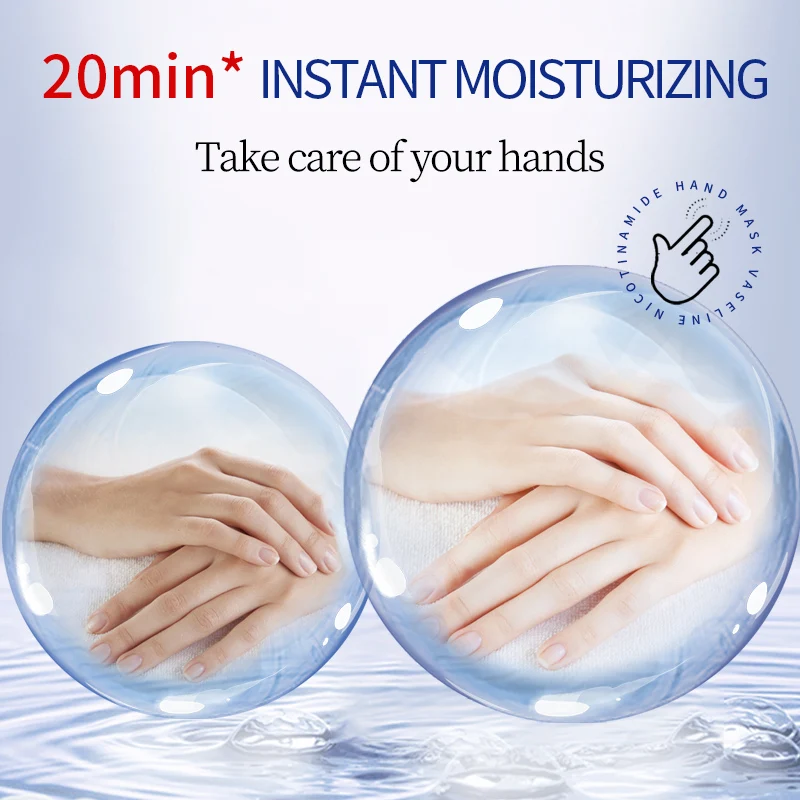 ilisya-Vaseline Nicotinamide Soft Hand Mask Moisturizing Dry Hand Mask with Rich Essence Hand Spa Soften Keratin Mask-1 Pairs