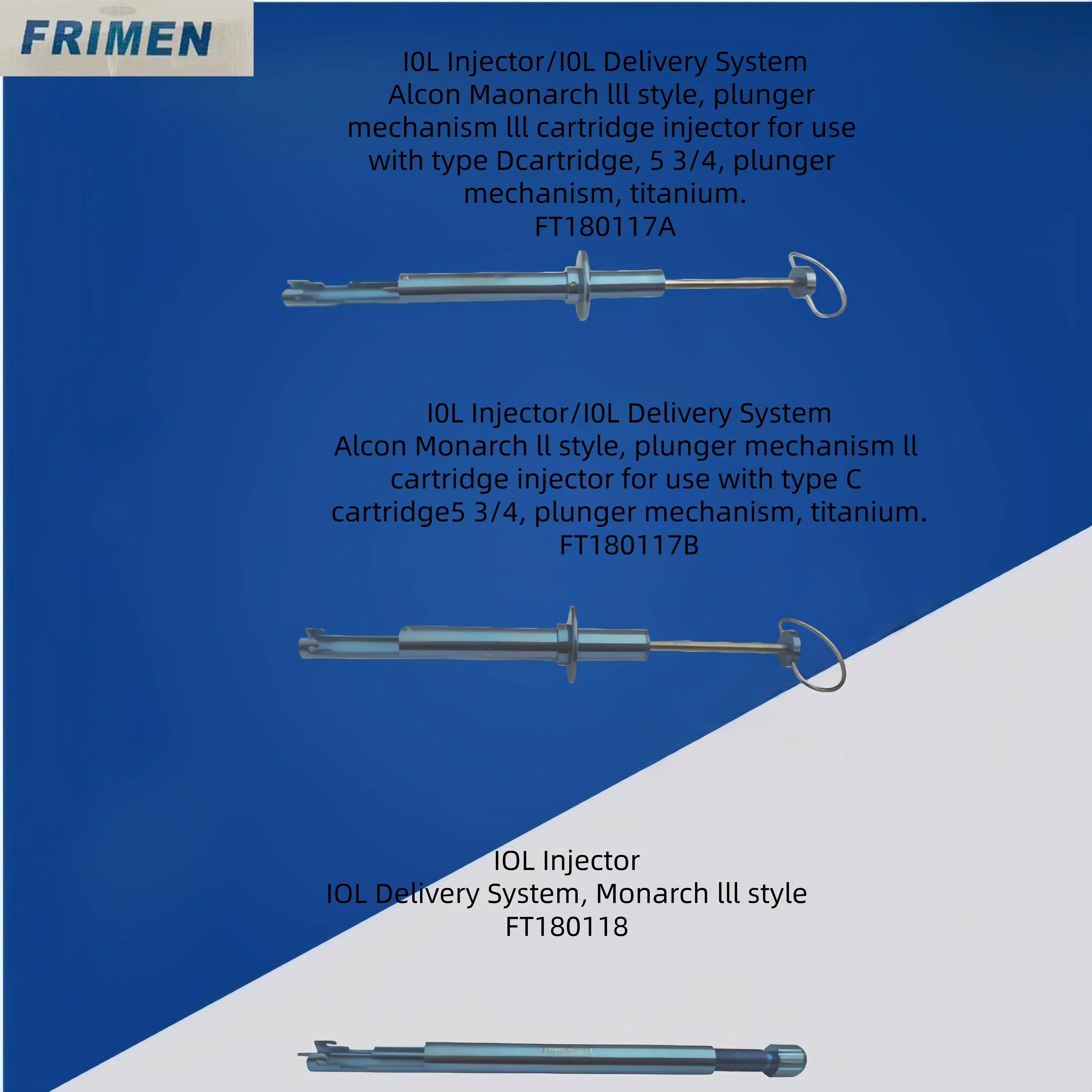 เครื่องมือผ่าตัดตา ระบบฉีดยา IOL อุปกรณ์การแพทย์สำหรับการผ่าตัดตาสำหรับผู้ใหญ่ ไทเทเนียม