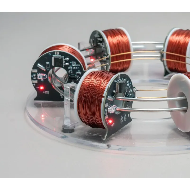 Ring of time and space electromagnetic coil accelerator 6 sets of coils perpetual motion machine model magnetic ornament gift